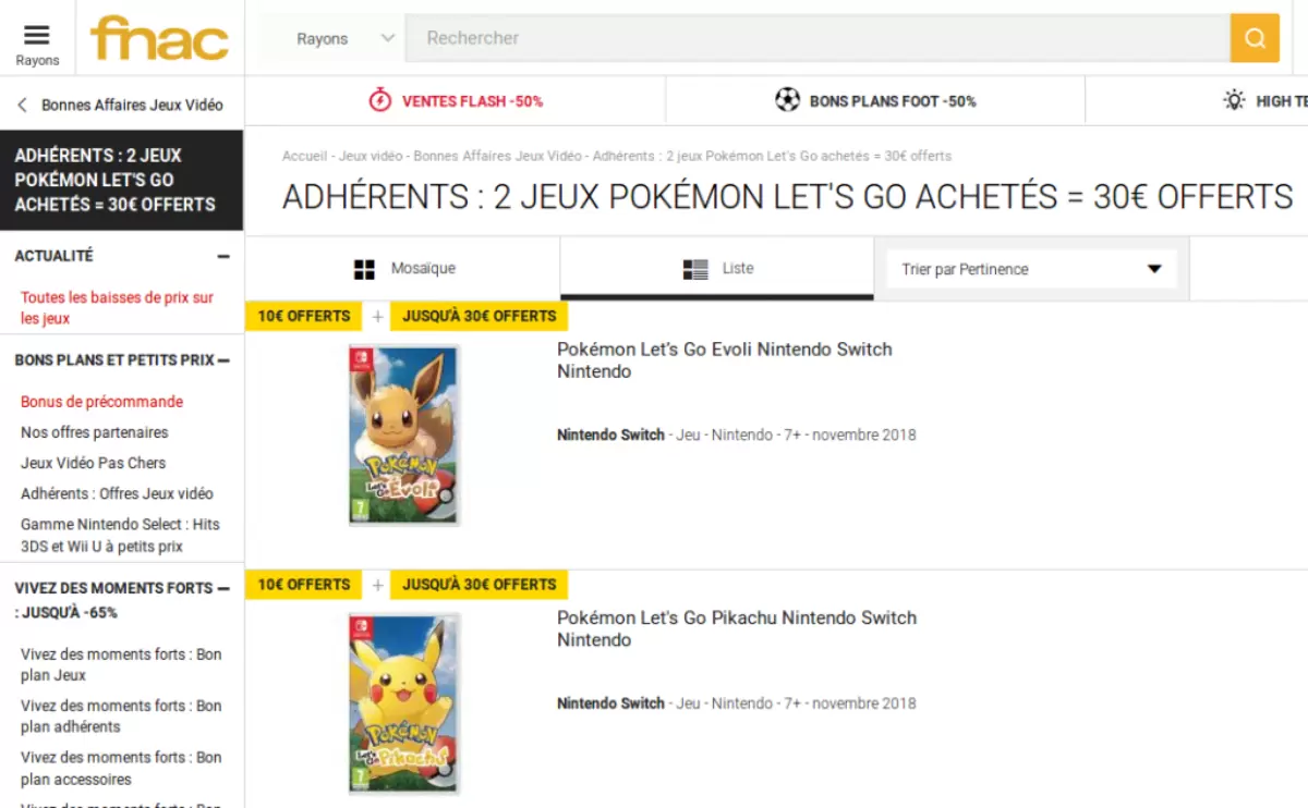 [Bon plan] 30€ en chèque cadeau pour la précommande de Pokémon Let&rsquo;s Go Pikachu & Evoli