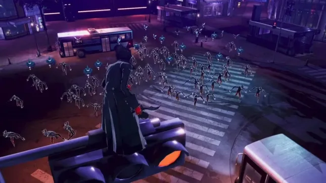 Une vague d'ennemis dans Persona 5 Scramble: The Phantom Strikers