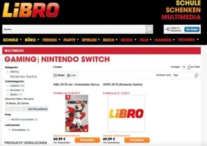 Printscreen du listing de wwe 2k18 pour switch