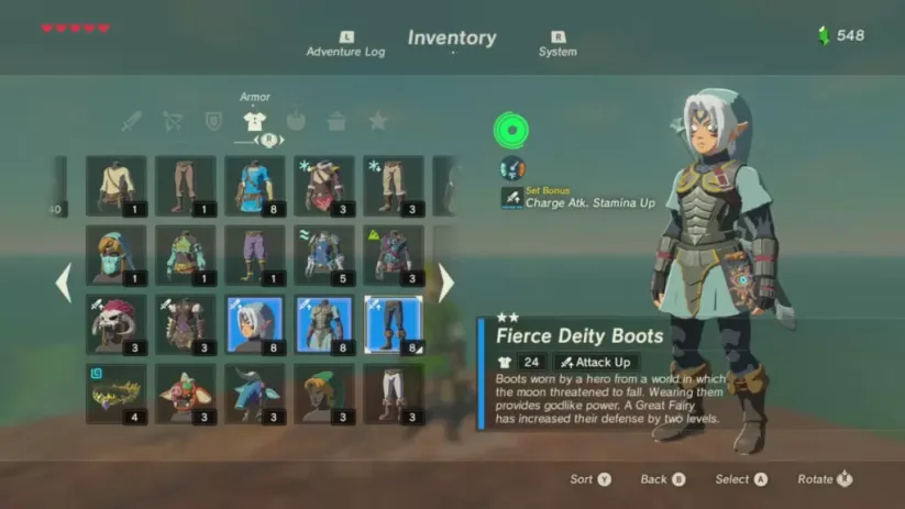 Grâce à un hack Amiibo, il débloque une tenue encore inédite de Majora's mask, Fierce Deity, dans Zelda Breath of the Wild