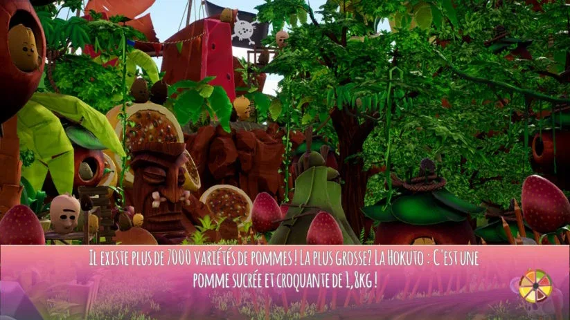 Des petites anecdotes fruitées sont affichées pendant les temps de chargement