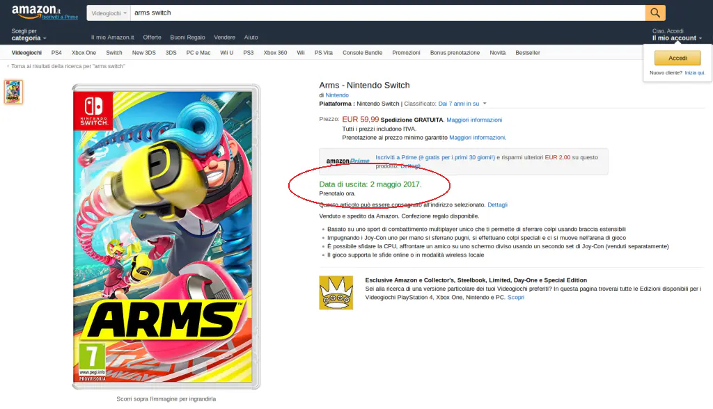 Arms sortira le 2 mai 2017