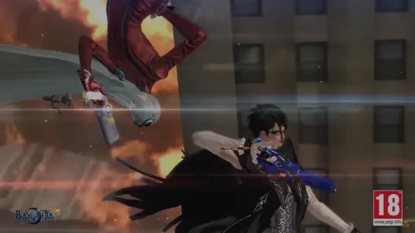 Screenshot de Bayonetta 2 sur Nintendo Switch : mode 2 joueurs en coopération avec Double apothéose
