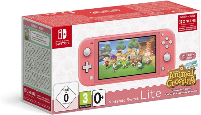 Nintendo Switch Lite Corail Animal Crossing New Horizon + 3 mois d'abonnement Nintendo Switch Online