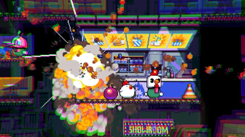 Jeu Bomb Chicken sur Nintendo Switch : cette poule est explosive