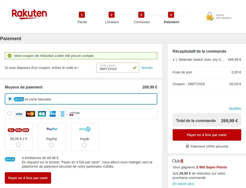Rakuten (ex PriceMinister) propose la console Nintendo Switch néon à 269€99