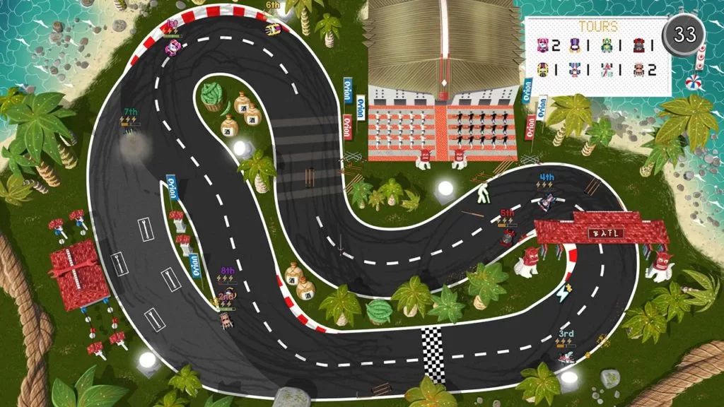 Jeu Brakes Are For Losers sur Nintendo Switch : circuit de l'île