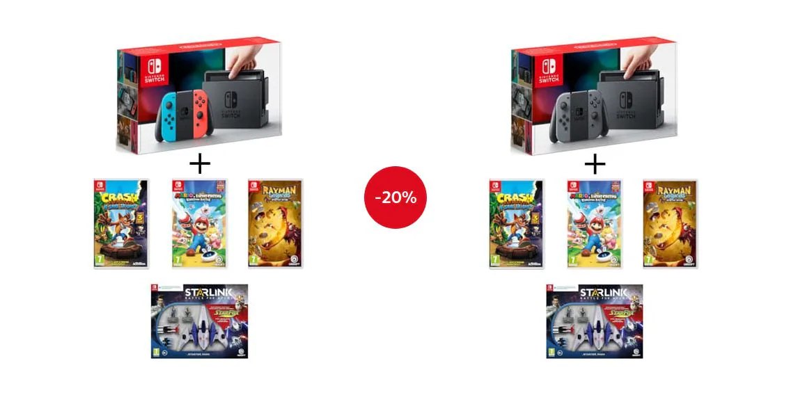 [Bon plan] Bundle Nintendo Switch avec 4 jeux à 359€99 au lieu de 449€95