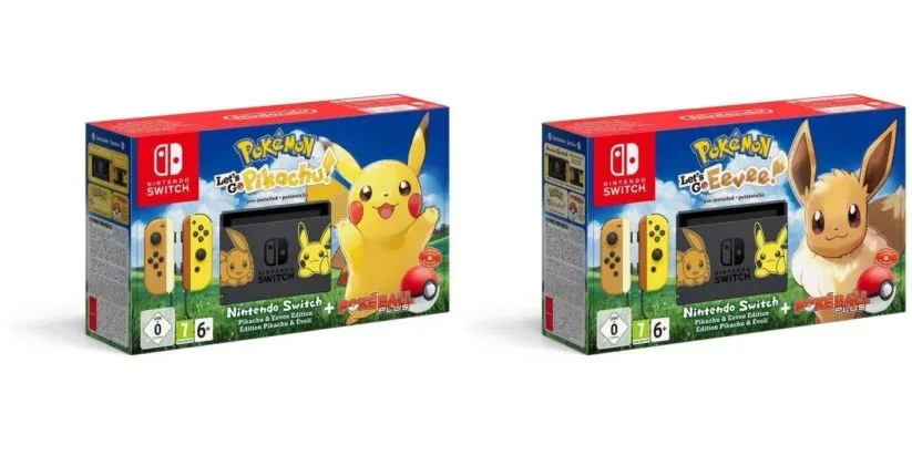 Deux bundles Nintendo Switch Pokémon Let's Go Pikachu ou Evoli