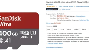 [Promotion] 64€90 pour la carte micro SDXC 400Go SanDisk Ultra