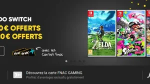 10 à 20€ de chèque cadeau Fnac pour l&rsquo;achat de 2 ou 3 jeux Switch