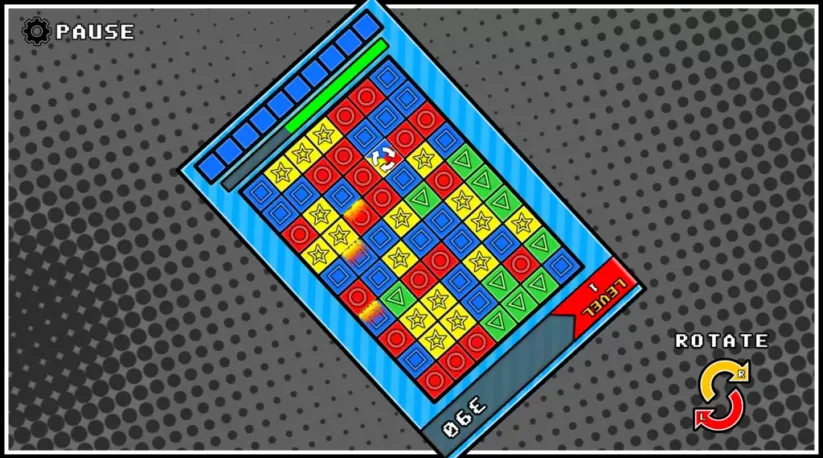 Jeu Collapsus sur Nintendo Switch : plateau de jeu en rotation