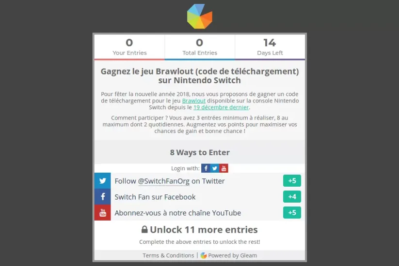 Brawlout sur Nintendo Switch à gagner