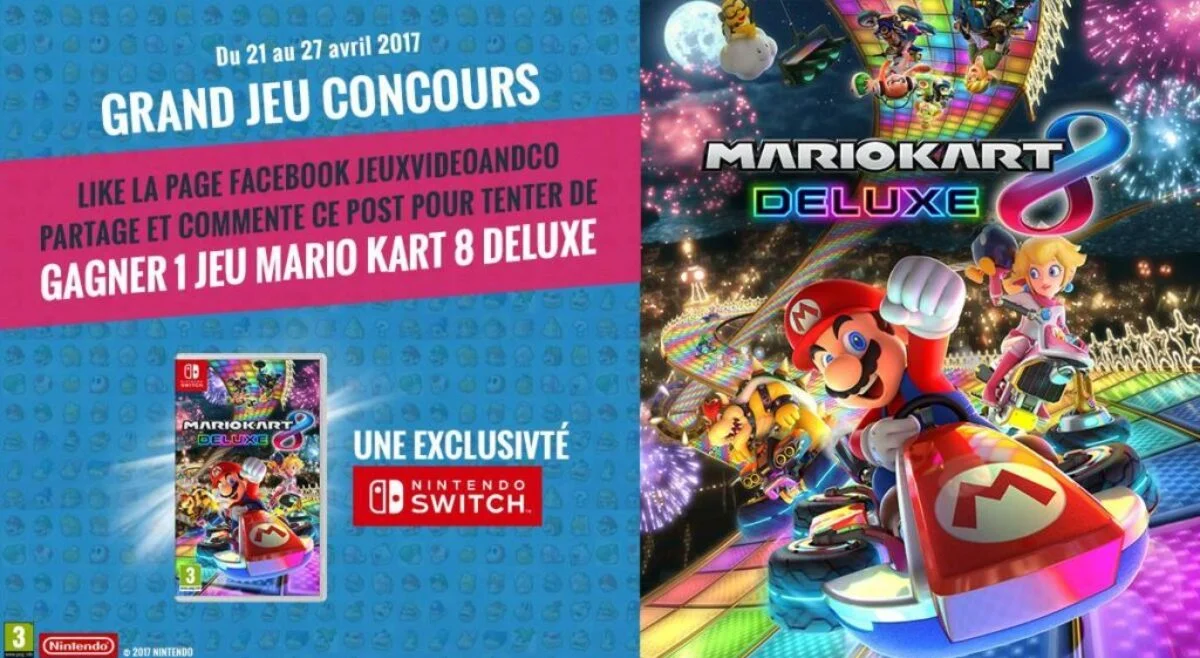 Concours : gagnez 1 exemplaire du jeu Mario Kart 8 Deluxe