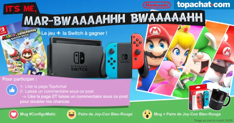 Concours : gagnez une Nintendo Switch néon & Mario + The Lapins Crétins Kingdom Battle