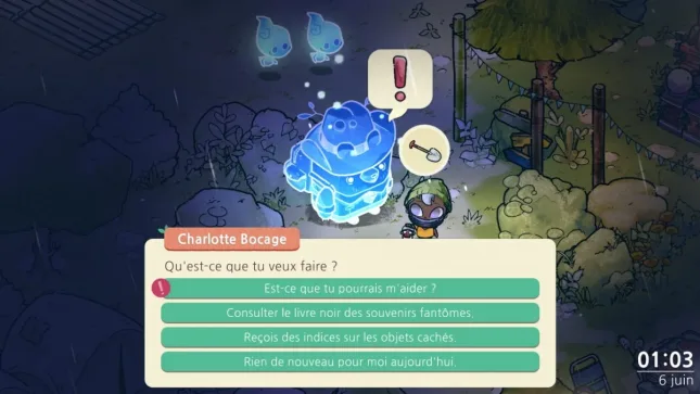 Jeu Cozy Grove sur Nintendo Switch - aidez les personnages à faire la paix