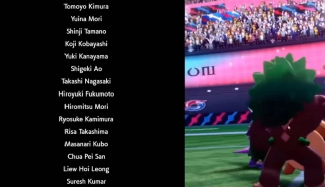 Le curseur de la souris visible sur le générique de fin de Pokémon