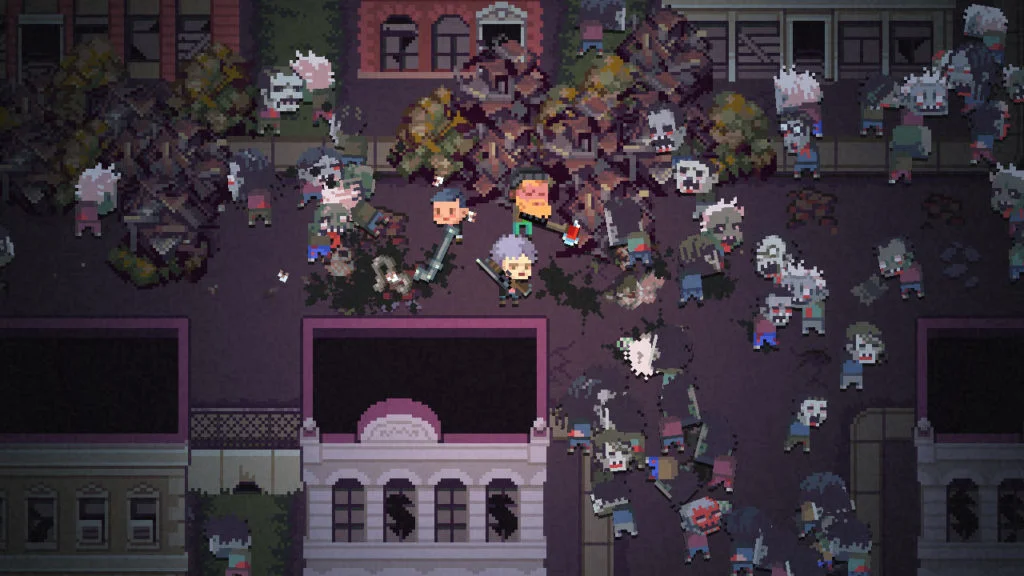 Jeu Death Road To Canada sur Nintendo Switch : devant la mairie
