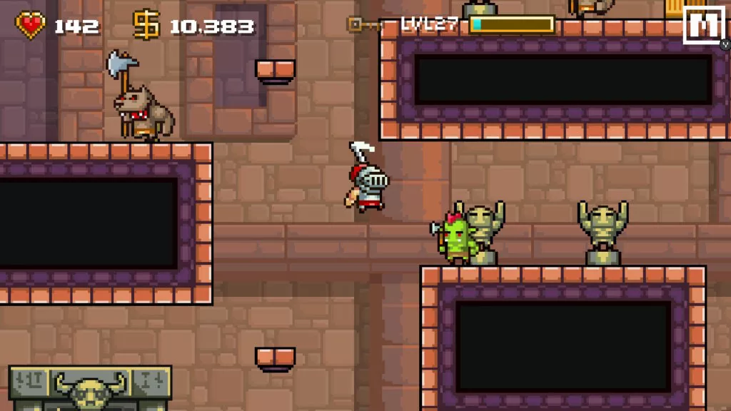 Jeu Devious Dungeon sur Nintendo Switch : armure et ennemi