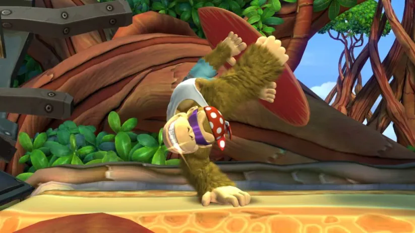 Jeu Donkey Kong Country Tropical Freeze sur Nintendo Switch : Funky Kong fait des acrobaties