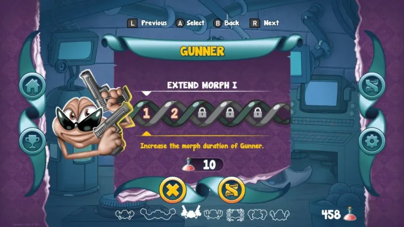 Jeu Doughlings sur Nintendo Switch : gestion des aptitudes des personnages