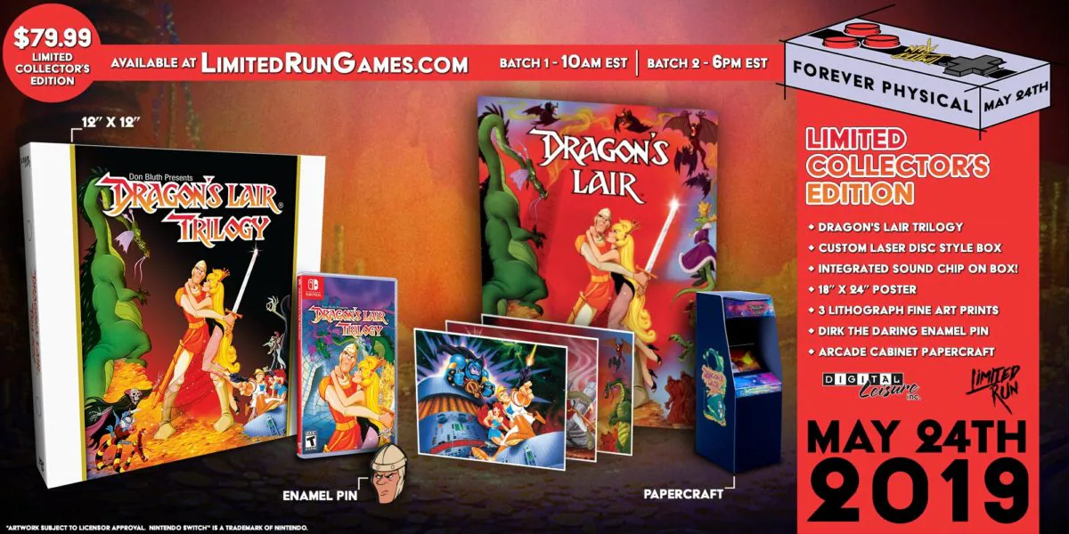 Le cultissime Dragon&rsquo;s Lair Trilogy s&rsquo;offre une version boîte sur Nintendo Switch