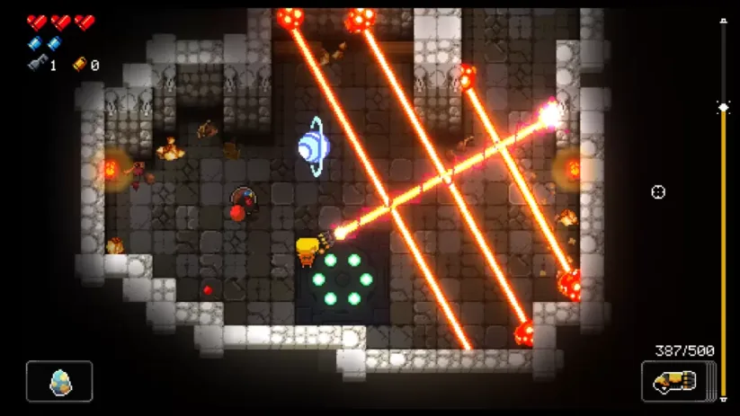Jeu Enter The Gungeon sur Nintendo Switch : lasers en pagaille