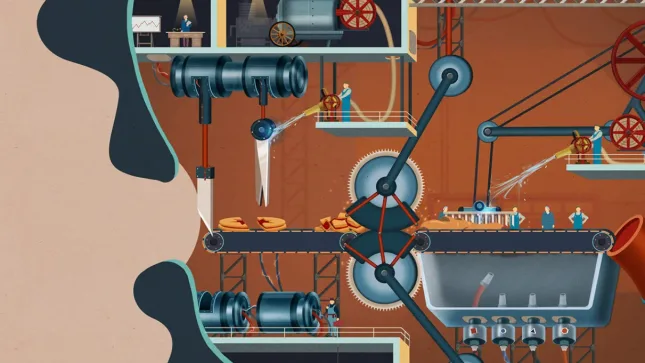 Jeu Homo Machina sur Nintendo Switch : mécanisme des dents