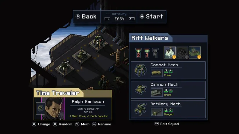 Review : Into the Breach (Switch) - présentation d'un personnage