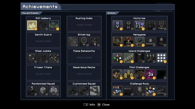 Review : Into the Breach (Switch) - listes des trophées