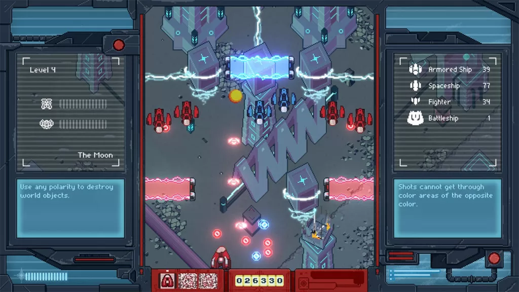 Jeu Iro Hero sur Nintendo Switch : zones bleues et rouges