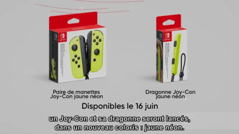 Nouveau Joy-Con jaune néon Arms