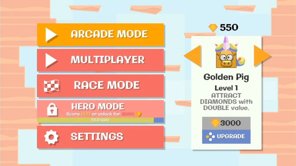 Jeu Jumping Joe & Friends sur Nintendo Switch : menu du jeu