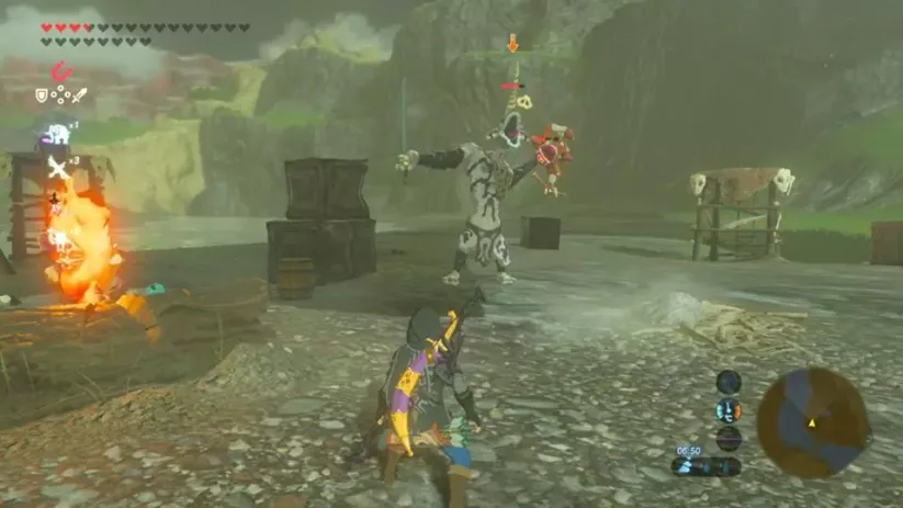 The Legend of Zelda Breath of The Wild : combat contre un Moblin