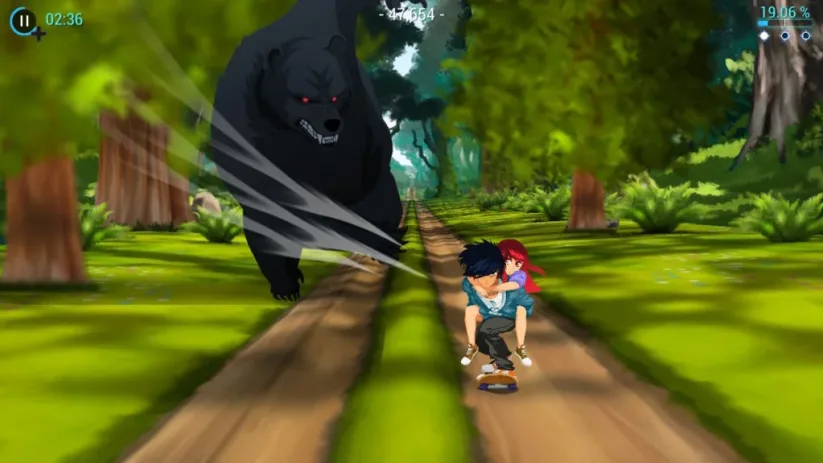 Jeu Lost in Harmony sur Nintendo Switch : poursuivis par un ours !