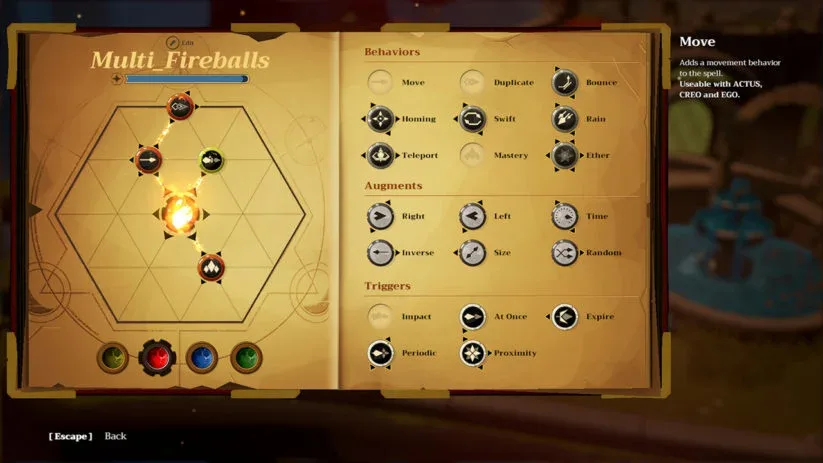 Jeu Les Mages de Mystralia sur Nintendo Switch : les runes améliorent les sorts de base