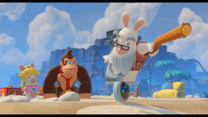 Jeu Mario + The Lapins Crétins : Kingdom Battle sur Nintendo Switch : DLC Donkey Kong Adventure : Lapin Cranky en avant !