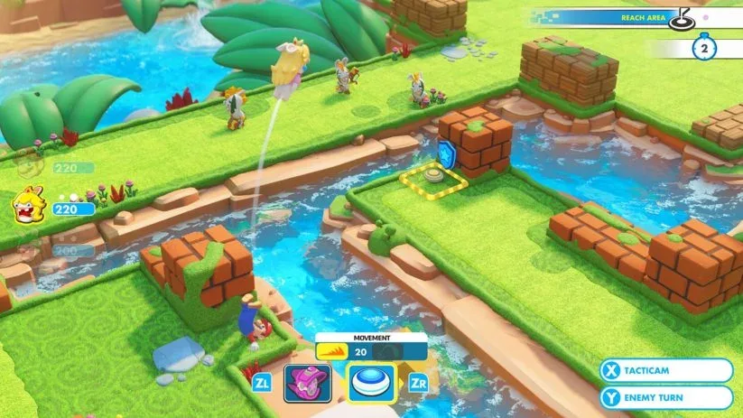 Jeu Mario + The Lapins Crétins : Kingdom Battle sur Nintendo Switch : les déplacements sont primordiaux