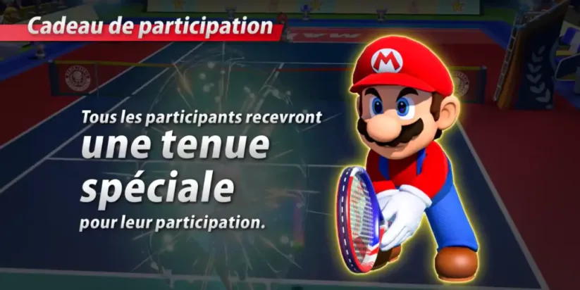 Jeu Mario Tennis Aces sur Nintendo Switch : tenue spéciale offerte aux participants au tournoi de pré-lancement