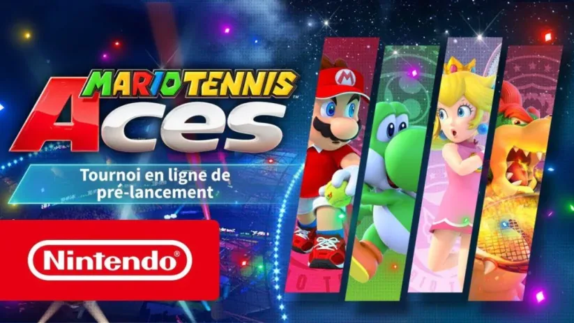 Jeu Mario Tennis Aces sur Nintendo Switch : affiche du tournoi de pré-lancement