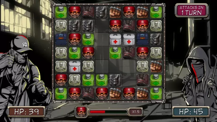 Jeu Metropolis Lux Obscura sur Nintendo Switch : combat contre une petite frappe