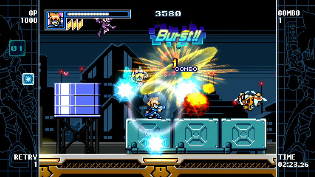 Image du jeu Mighty Gunvolt Burst sur Nintendo Switch : Gunvolt en action