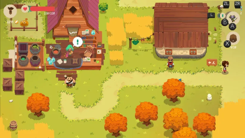 Jeu Moonlighter sur Nintendo Switch : amélioration de la ville