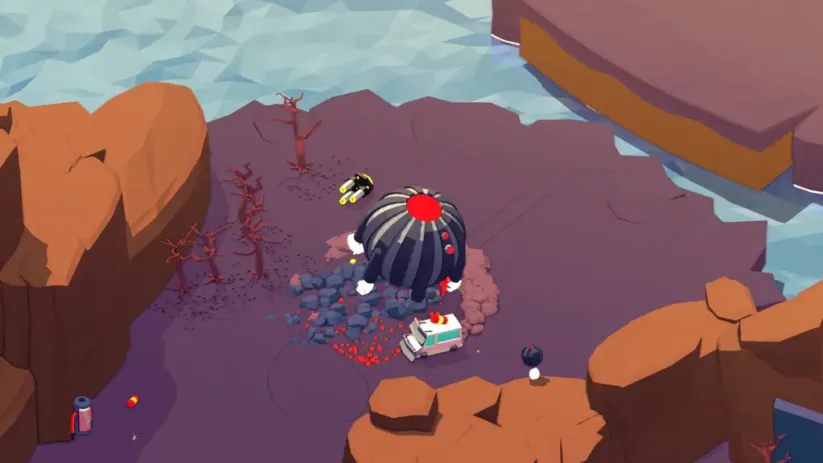 Jeu Mugsters sur Nintendo Switch : attaque d'une grande soucoupe