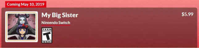 My Big Sister sur l'eShop