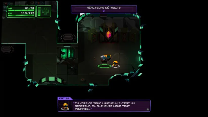 Capture d'écran du jeu Neurovoider sur Nintendo Switch