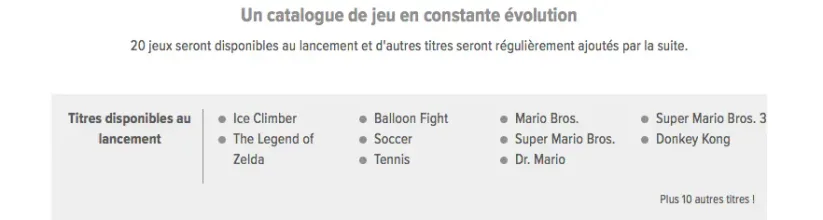 Nintendo Switch Online : liste des 10 premiers jeux disponibles au lancement du service