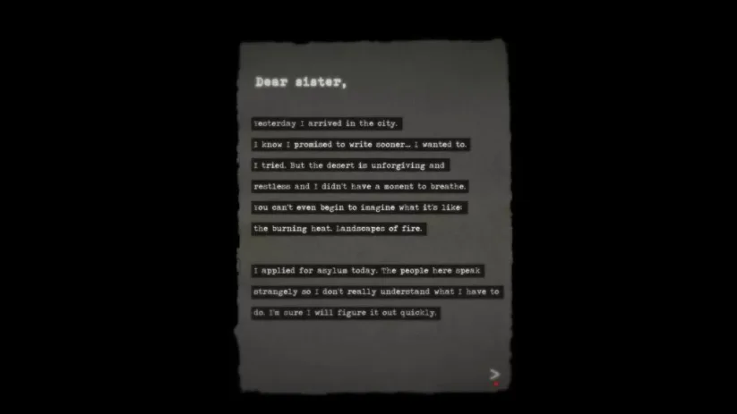 Jeu North sur Nintendo Switch : lettre à votre soeur