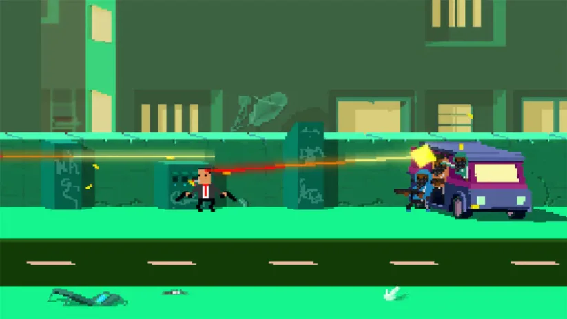 Jeu Not A Hero : Super Snazzy Edition sur Nintendo Switch : explosez le gang avant qu'il ne vous explose
