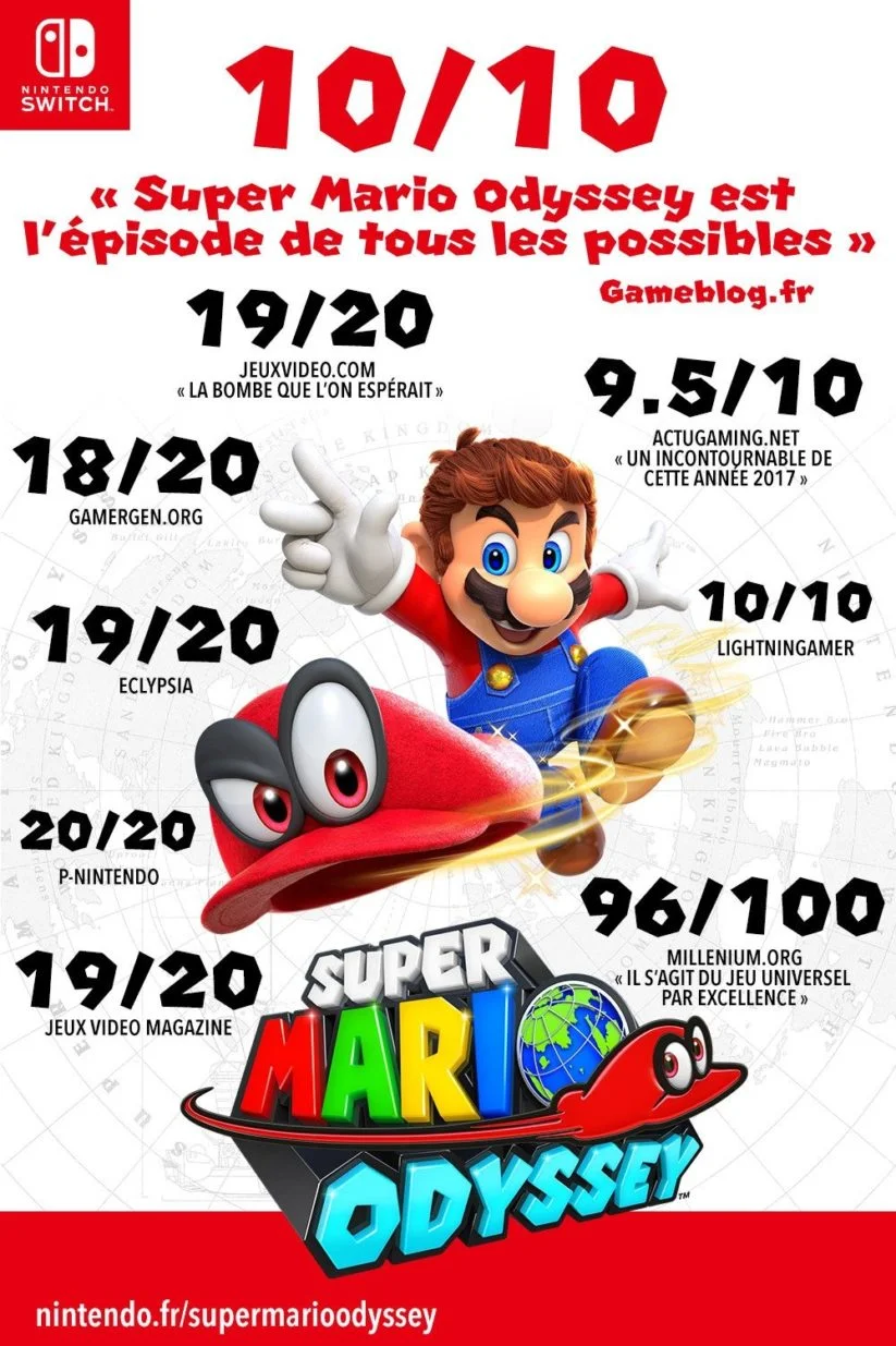Super Mario Odyssey sur Nintendo Switch : 10/10 en France
